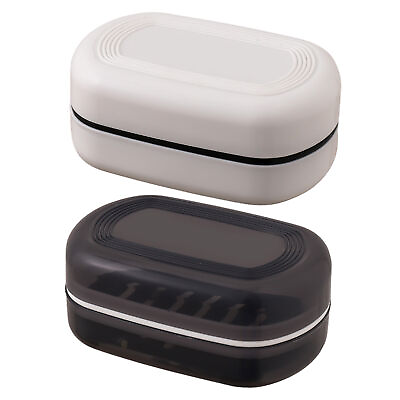 #ad Portable Soap Dish Box Case Holder Lid Travel Sealed Container Shower Bathroom $7.12
