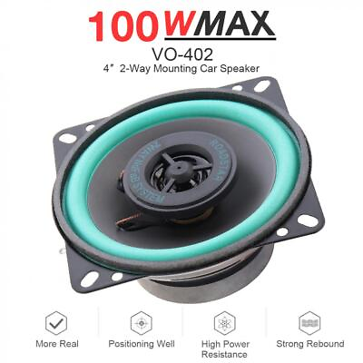 #ad 4quot; 100W Universal Car HiFi Coaxial Speaker Vehicle Door Auto Audio Music Stereo $12.21