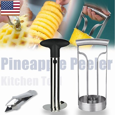 #ad Stainless Steel Pineapple Cutter Peeler Corer Slicer Kitchen Tool Fruit Rings $6.93
