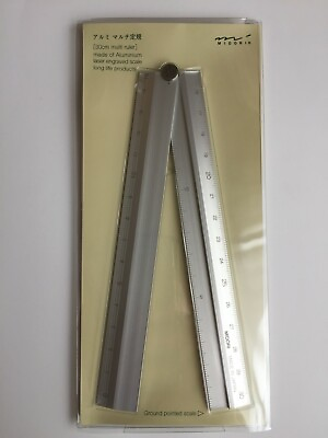 #ad MIDORI 30cm Aluminum multi ruler Silver color 42253006 $13.99