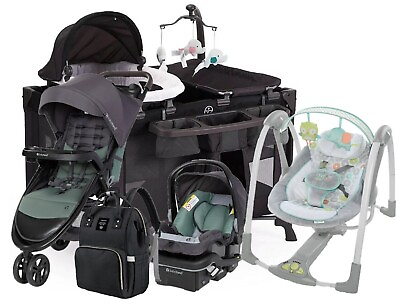 #ad #ad Stroller With Car Seat Unisex Nursery Center Playard with Bassinet Bag Swing $639.99
