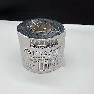#ad Karnak Corporation #31 Black Fiberglass Water proofing Membrane 4quot; x 150#x27; roll $29.97