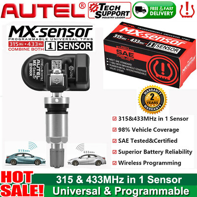 #ad Autel TPMS MX Sensor 315MHz amp; 433MHz 2 in 1 Auto Tire Pressure Sensor Metal Stem $28.00