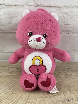 #ad Care Bears Pink Secret Bear Lock Heart Chest 9quot; Plush Stuffed 2004 Teddy Bear $13.45