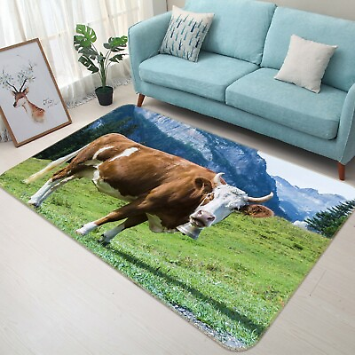 #ad 3D Pasture Mountain Cattle C106 Animal Non Slip Rug Mat Elegant Photo Carpet Zoe AU $69.99