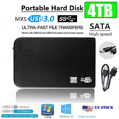 #ad USB 3.0 4TB Mobile Hard Disk Drive Disk High speed Transmission Hard Disk Drive $23.49