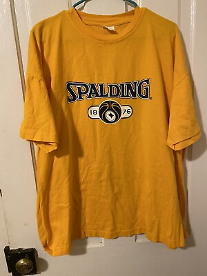 Spalding Vintage T Shirt Mens X Large Yellow $10.39