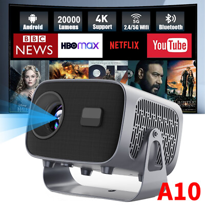 #ad 4K Mini Projector 20000 Lumen LED 1080P WiFi Bluetooth UHD Portable Home Theater $119.99