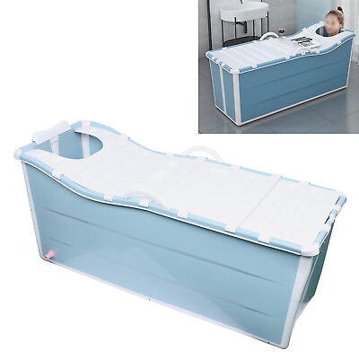 #ad Foldable Bathtub Adults Large Freestanding Portable Plastic Shower Bucket Blue $170.00