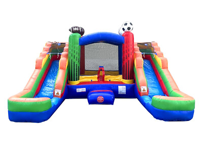 #ad Commercial Inflatable Bounce House Sports Double Water Slide Combo with Blower $1399.99