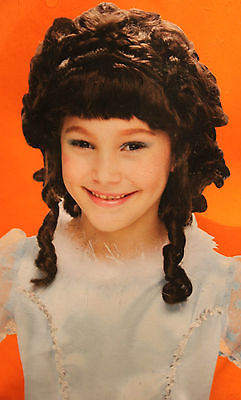 #ad PRINCESS GIRLS WIG Brunette Halloween Costume Child Curly Royal Fancy Dress NEW $13.45