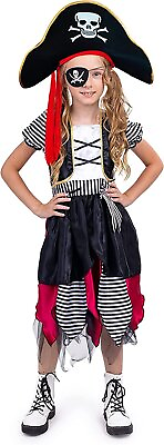 #ad Dress Up America Pirate Costume for Girls Buccaneer Pirate Costume Set $29.99
