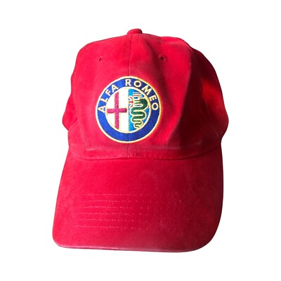 #ad Alfa Romeo Official Brand Merchandise Red Adjustable Cap Embroidered Emblem $99.99