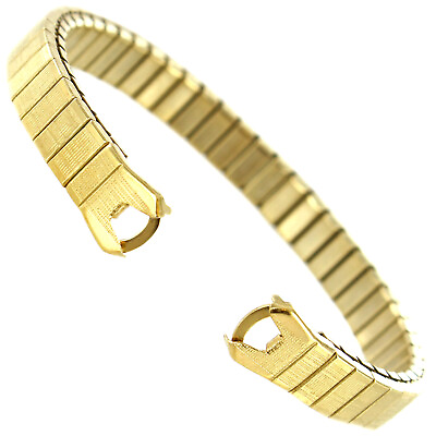 #ad Speidel Elegant Gold Tone Stainless Steel Twist O Flex C Ring Ladies Band 251 $19.95