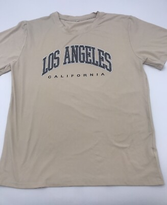#ad Los Angeles California T Shirt Men Medium Brown..T190 $3.75
