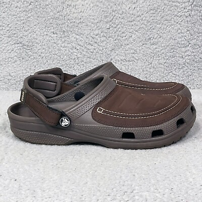 #ad Crocs Yukon Vista II Mens Size 8 Slip On Clogs Shoes Brown Espresso $42.89