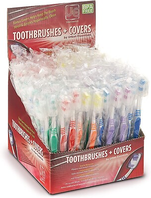 #ad 100 Bulk Wholesale Toothbrush Individually Wrapped Classic Medium Soft With Cap $29.56