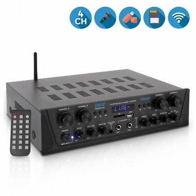 #ad Pyle PTA44BT 4 Ch. Bluetooth Amplifier Stereo Receiver System with FM Radio $83.49