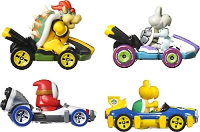#ad Hot Wheels Mario Kart Vehicle 4 Pack Car Toy Set with 1 Exclusive Collectible... $76.64