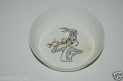 #ad Vintage Aged Bugs Bunny Biting Carrot Cartoon Child#x27;s Plastic Cereal Bowl Fair $8.09