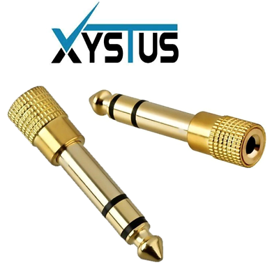 #ad Headphone Adapter GOLD PLATED 3.5mm female Socket to 6.35mm male Jack Plug Audio GBP 2.29