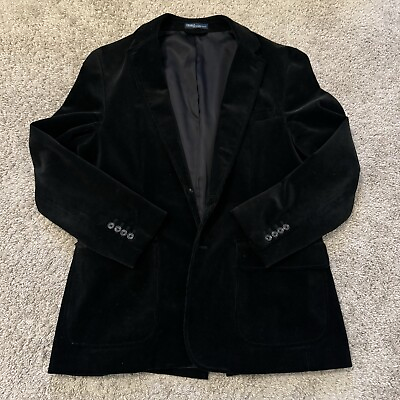 #ad Polo By Ralph Lauren Black Corduroy Sports Jacket Mens 42R Single Vent Blazer $69.90
