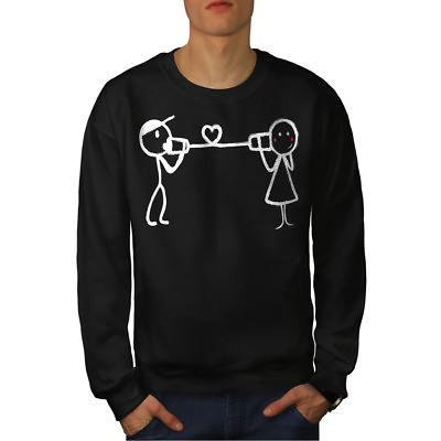 #ad Wellcoda Love Cute Stick Guy Mens Sweatshirt Human Casual Pullover Jumper GBP 23.99