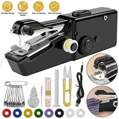 #ad DIY Mini Sewing Machine Electric Stitch Portable Hand Cordless Travel Household $11.95