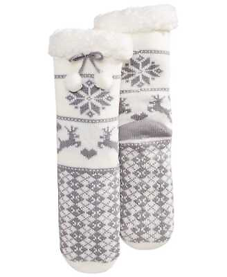 #ad allbrand365 designer Womens Winter Novelty Slipper Socks Medium Grey $12.09