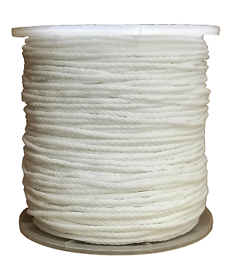 #ad 1 4quot; x 1500#x27; Hollow Braid Polypropylene Polypro Rope Size #8 White Spool Poly $74.99