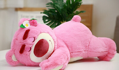 #ad Disney Toy Story PINK Lotso Bear Strawberry Plush Cushion Pillow Sleep Toy 50cm $21.89