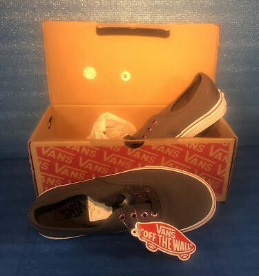 #ad Vans Kids Authentic Eyelet Gray Skate Shoes size Kids 3 #721461 New in Box $54.99