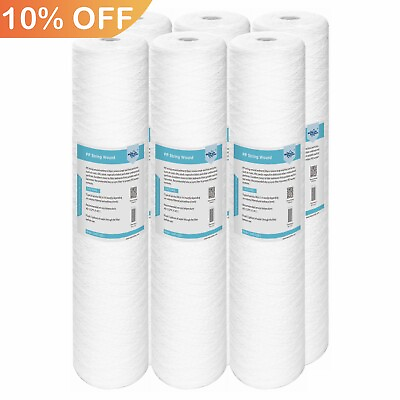 #ad 6 Pack 20quot; x 4.5quot; Big Blue Whole House System String Wound Sediment Water Filter $57.59