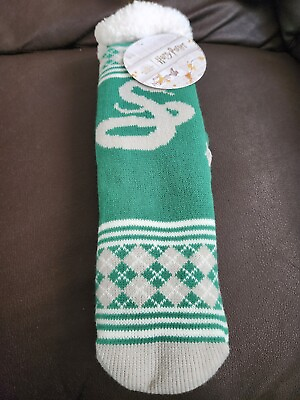 #ad Harry Potter Sherpa linedSocks Slytherin. 1 size fits most. Adult. New with tags $9.00