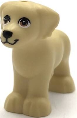 #ad Lego New Tan Dog Friends Shaggy Fur Ears and Tail with Medium Nougat Eyes Part $3.99