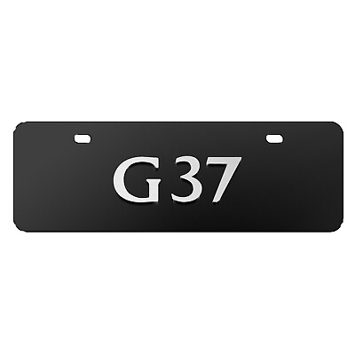 #ad for INFINITI G37 3D European Look Half Size Black Stainless Steel License Plate $46.99