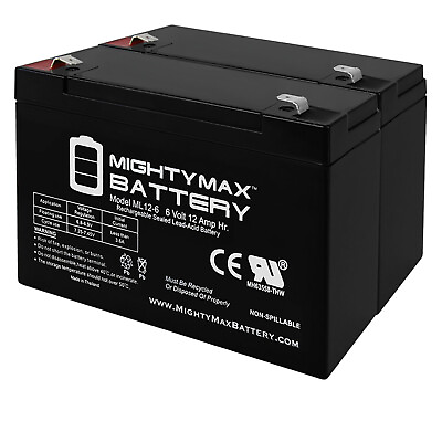 #ad Mighty Max 2 Pack 6V 12AH F2 Battery Replaces Big Toys Red Hawk Motorcycle $35.99