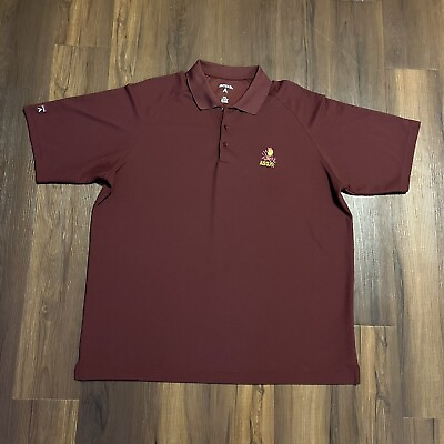 #ad Arizona State ASU Sun Devils Maroon Polo Golf Shirt Sz XXL 2XL Polyester $19.95