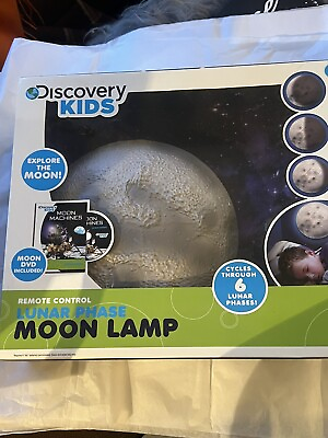 #ad NIB Discovery Kids Moon Lamp Remote Control Lunar Phase Explore Night Light $24.00
