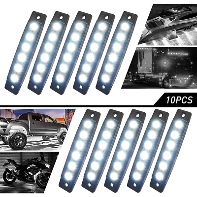#ad 10x White long strip LED Side Clearance Marker Lights 3.8quot; For Car Truck Trailer $11.39