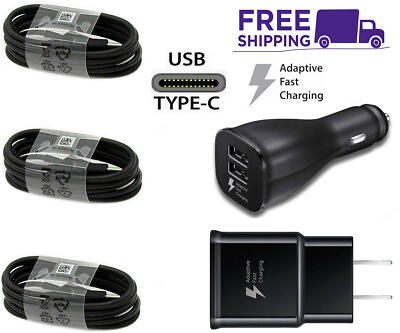 #ad For OEM Samsung Galaxy S8 S9 S10 Plus Note8 9 Fast Car Wall Charger Type C Cable $14.99
