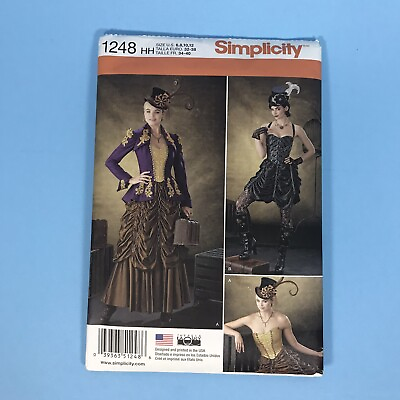 #ad Ladies Steampunk Costume Pattern Simplicity P1248 HH US Sizes 6 12 Uncut $6.49