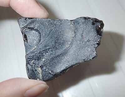 #ad Black Indochinite Tektite Stone from China 18.6 gram 50x41x10 mm $12.00