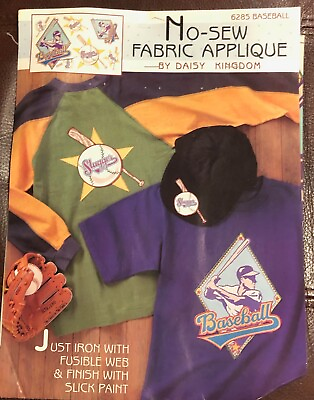 #ad NEW Daisy Kingdom quot;Baseball quot; No Sew Fabric Applique Balls Slugger Baseball $5.00