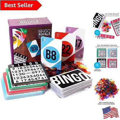 #ad Bingo Game Set 1000 Chips 100 Cards Jumbo Deck of Calling Cards Metal Cage $43.99