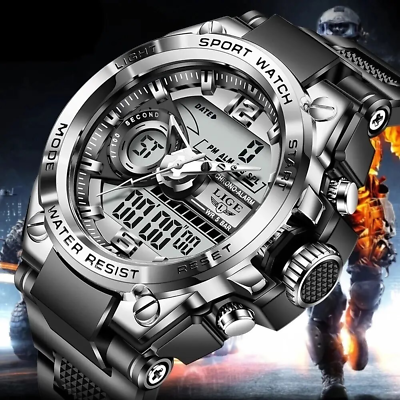 #ad Men Military Watch Digital 50M Waterproof Wristwatch LED Quartz Free shipping $16.99