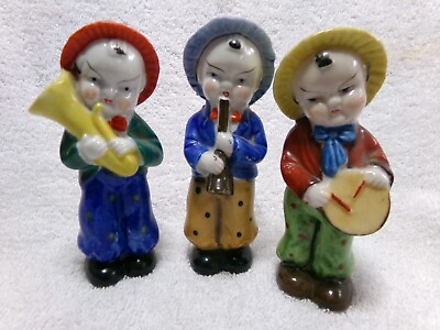 #ad Occupied Japan 3 pc. Asian Children Band Drum Horn Clarinet $18.00