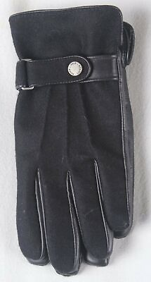 #ad Ralph Lauren Black Wool Leather Thinsulate Touch Gloves NWT $128 $68.56