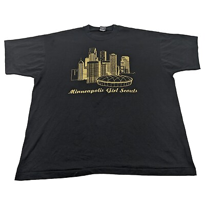 #ad VTG Minneapolis Girl Scouts T Shirt Black Single Stitch Size XXL $22.53
