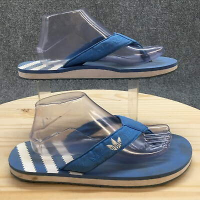 #ad Adidas Sandals Mens 9 Flip Flop Thong Blue Toe Post Slip On Comfort Beach $29.99